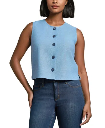 Jones New York Women's Sleeveless Button-front Vest