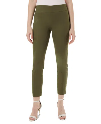 Jones New York Plus Size Solid Stretch Pull-on Straight Leg Pant In Jasper Green