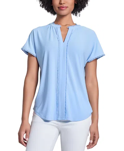 JONES NEW YORK WOMEN'S SPLIT-NECK SHORT-SLEEVE HENLEY TOP