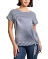 Jones New York Feeder Stripe Top In Multi