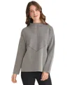 Jones New York Funnel Neck Jacquard Sweater In Black
