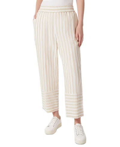 JONES NEW YORK WOMEN'S STRIPED PULL-ON CROPPED TROUSERS