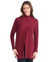 Jones New York Sutton Rib Cardigan In Burgundy