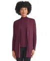Jones New York Women's Sutton Ribbed Long-sleeve Cardigan Sweater In Burgundy