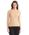Jones New York Rib Sleeveless Turtleneck Sweater In Neutral