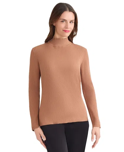 JONES NEW YORK WOMEN'S SUTTON RIBBED MOCK-NECK LONG-SLEEVE SWEATER