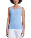 Jones New York Scoop Neck Sweater Tank In Chintz Blue