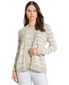 Jones New York Petite Open-front Cardigan In Natural Stone,nyc White