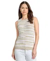 Jones New York Bicolor Texture Stitch Sleeveless Sweater In Brown