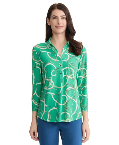 Jones New York Women's Tie Cuff Collared Top In Brown
