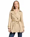 Jones New York Stretch Cotton Sateen Double Breasted Trench Coat In Jones Khaki