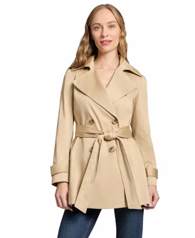 Jones New York Women's Trench Double Breasted Collared Coat In Jones Khaki