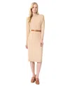 Jones New York Belted Turtleneck Sweater Dress In Cafã© Au Lait