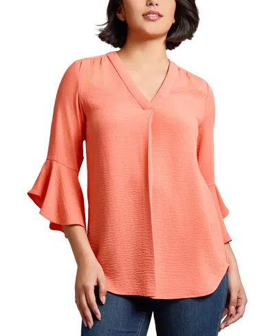 Jones New York Women's V-neck Bell-sleeve Blouse