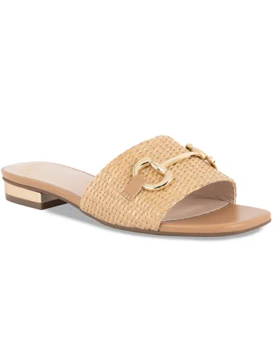 Jones New York Women's Vivato Single Band Slip On Flat Sandals In Natural