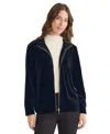 Jones New York Velour Jacket In Blue