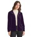 Jones New York Velour Jacket In Purple