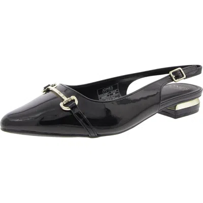 Jones New York Womens Adjustable Patent Slingbacks In Black