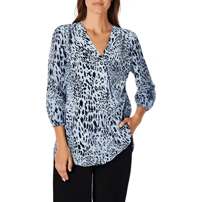 Jones New York Womens Animal Print Chiffon Tunic Top