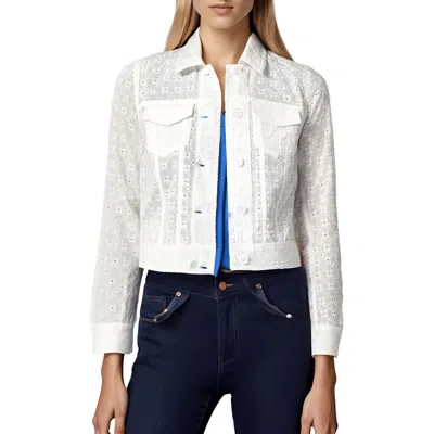 Jones New York Womens Classic Eyelet Trucker Jacket