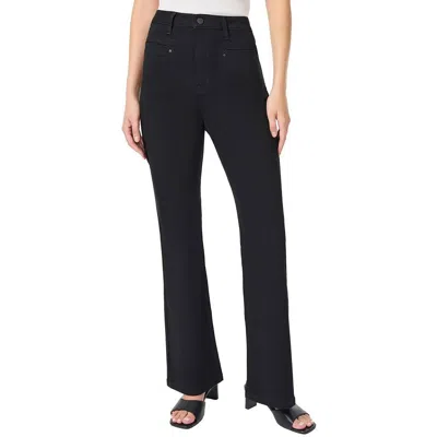 Jones New York Womens Control Top Cotton Flared Pants In Onyx Wash