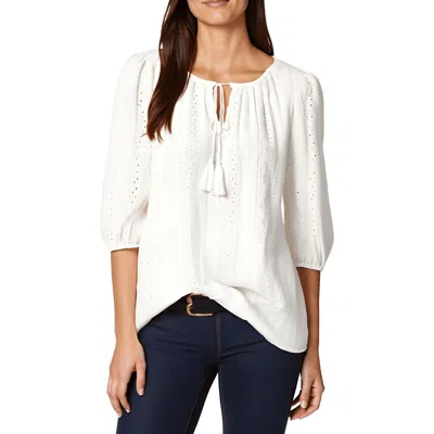 Jones New York Womens Eyelet Polyester Blouse