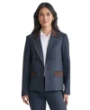 Jones New York Womens Faux Double Breast Two Tone Blazer Pxs Xl In Blue