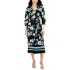 Jones New York Women's Mixed-print V-neck Midi Dress In Multi