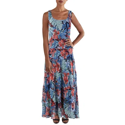 Jones New York Womens Fray Tiered Shift Dress