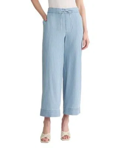 Jones New York Womens High Rise Ankle Length Cotton Pants In Blue