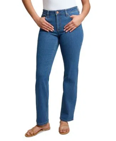 Jones New York Womens Lexington Mid Rise Straight Leg Denim Jeans 2p 16 In Blue