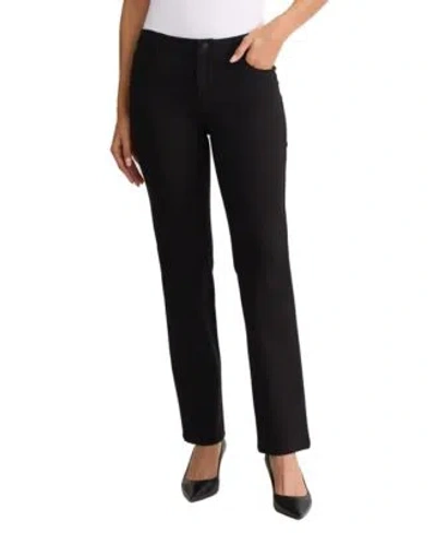 Jones New York Womens Lexington Mid Rise Straight Pants In Black
