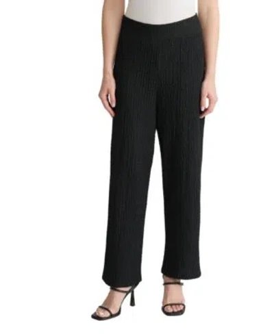 Jones New York Womens Mid Rise Wide Leg Pants In Black