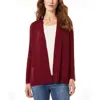 Jones New York Womens Open Front Ribbed Kimono In Red