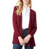 Jones New York Womens Open Front Three Quarter Sleeve Cardigan Sweater In Blue
