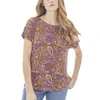 Jones New York Womens Paisley Lace Up T-shirt In Multi