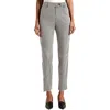 Jones New York Womens Plaid Manmade Straight Leg Pants In Gray