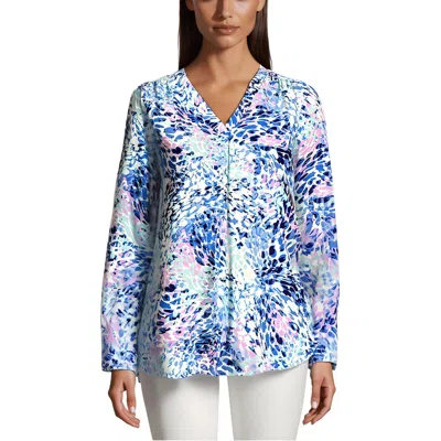 Jones New York Womens Printed Chiffon Tunic Top
