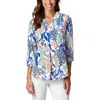 Jones New York Womens Printed Chiffon Tunic Top In Multi