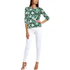 Jones New York Womens Printed Crepe Blouse In Green