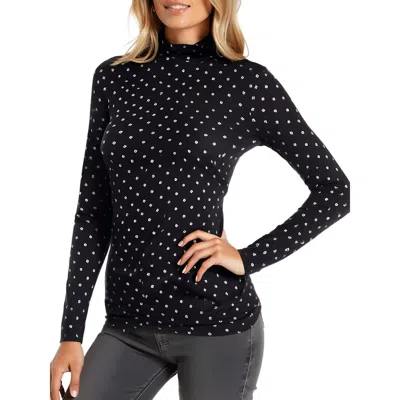 Jones New York Womens Printed Knit Turtleneck Top