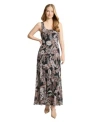 Jones New York Womens Printed Round Neck Sleeveless Chiffon Dress Xs Pxl In Black