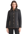 Jones New York Womens Quilted Snap Front Long Sleeve Jacket Pxs Xl In Brown