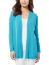 Jones New York Womens Ribbed Knit O Cardigan Sweater In Aqua Wave
