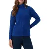 Jones New York Womens Ribbed Trim Cable Knit Turtleneck Sweater In Blue