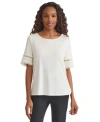 Jones New York Womens Round Neck Slouchy Blouse Xs Pxl In Neutral