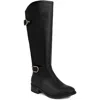 Jones New York Womens Solid Faux Leather Knee-high Boots In Black
