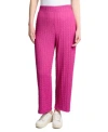 Jones New York Womens Textured High Rise Wide Leg Pants Xs Pxl In Pink