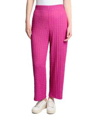 Jones New York Womens Textured High Rise Wide Leg Pants Xs Pxl In Pink