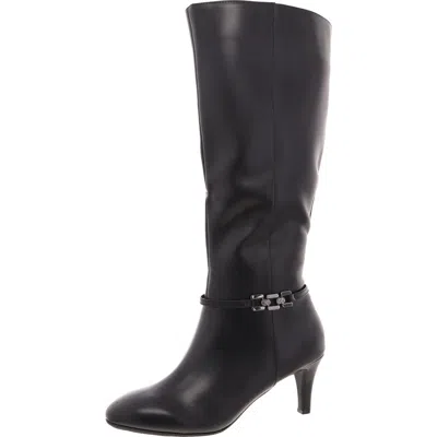 Jones New York Womens Zipper Faux Leather Mid-calf Boots In Black